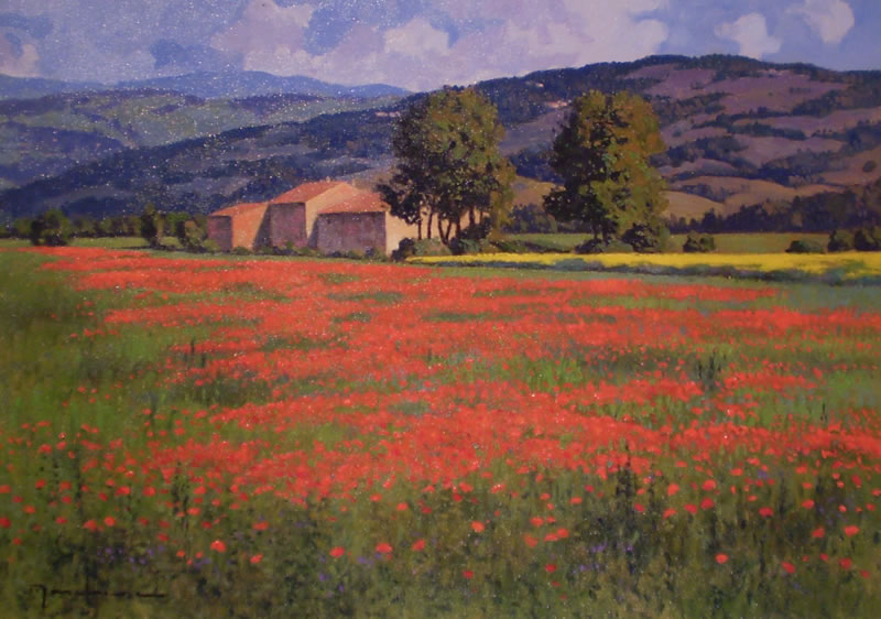 "Campagna in fiore" - inches 20x28 - Marchese Walter